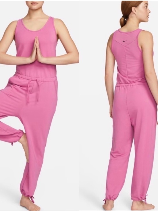 Nike Pants - Nike Yoga Dri-Fit Women's Jumpsuit in Cosmic Fuschia Pink athleisure loungewear
